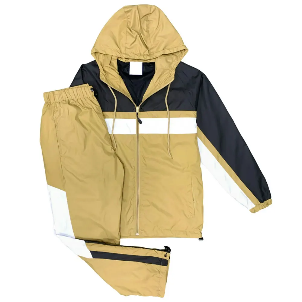 2024 New Wholesale Waterproof Full Zipper Jacket And Trouser Men Windbreaker Custom Design Windbreaker 2 Piece Sets For Boys