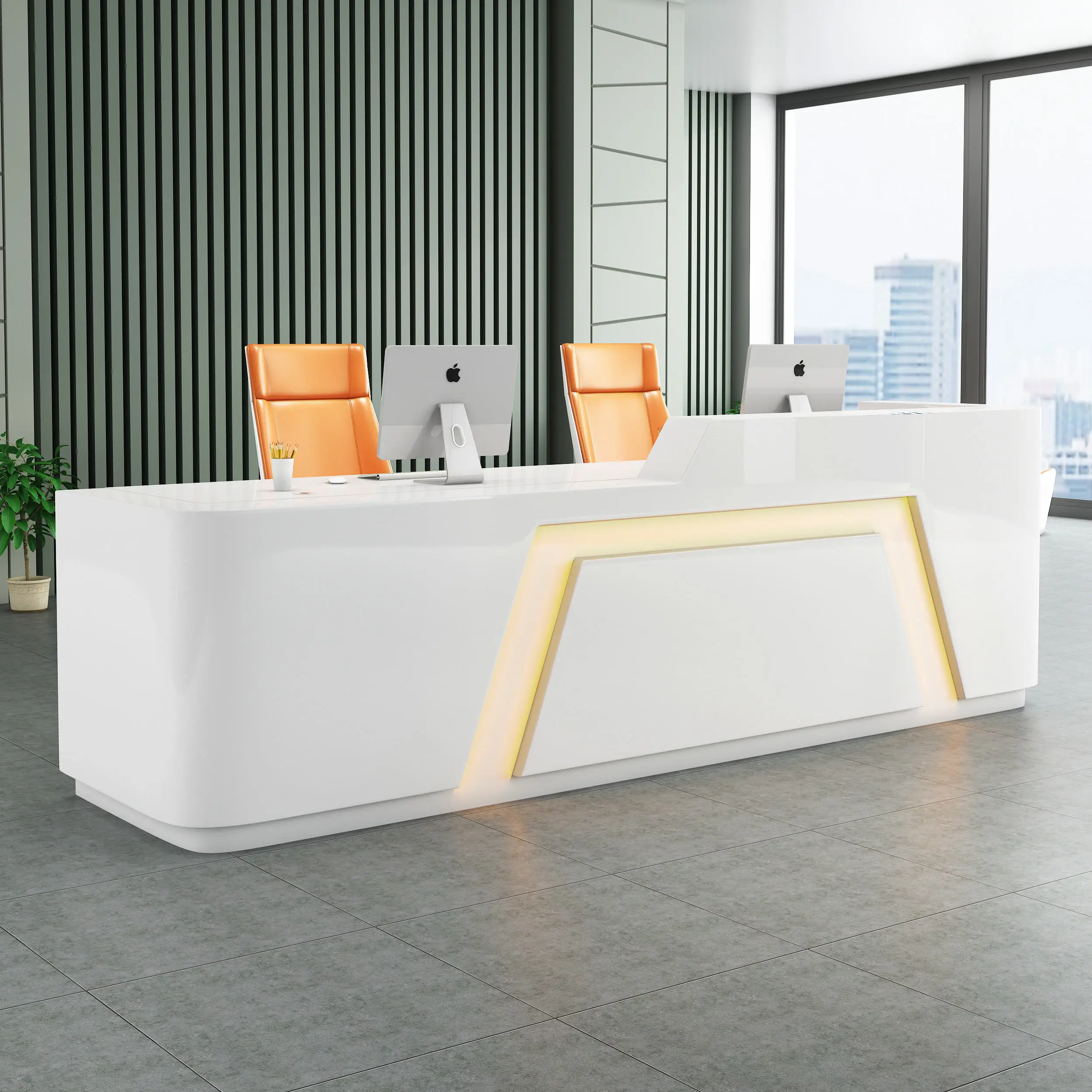 2023 Modern Salon Reception Desk Wholesale Customized Wood Marble Reception Counter Front Desk Reception Desk For Sale