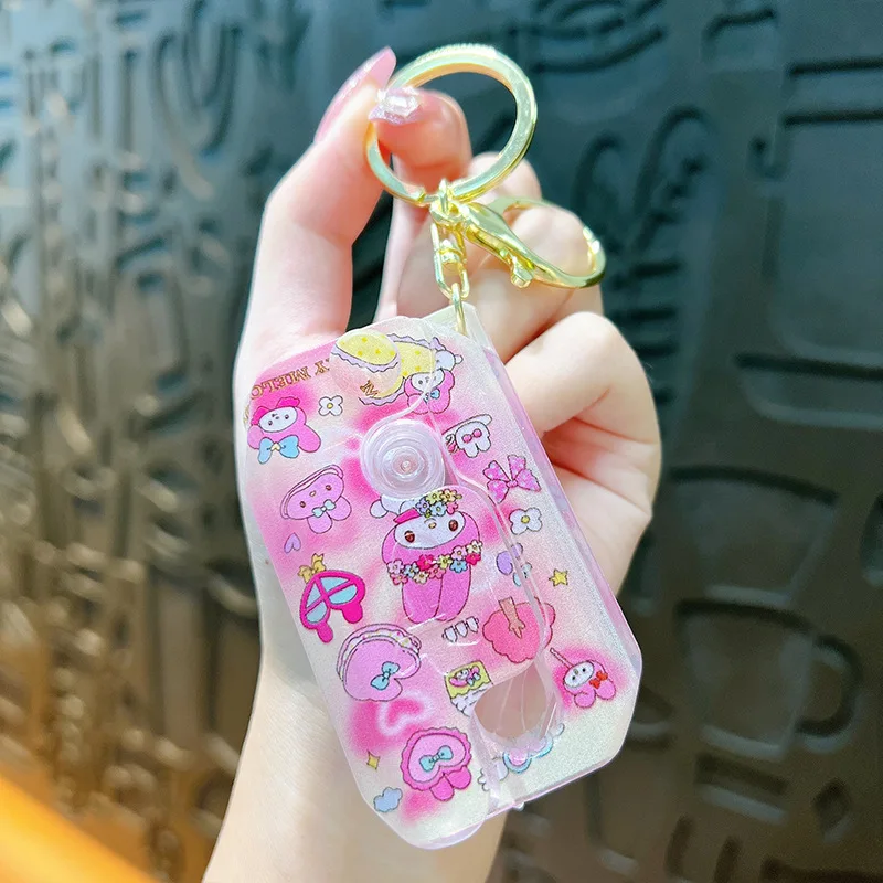 Sanrio cartoon Koulomi flashing light radish knife key chain net red decompression toy key chain gift