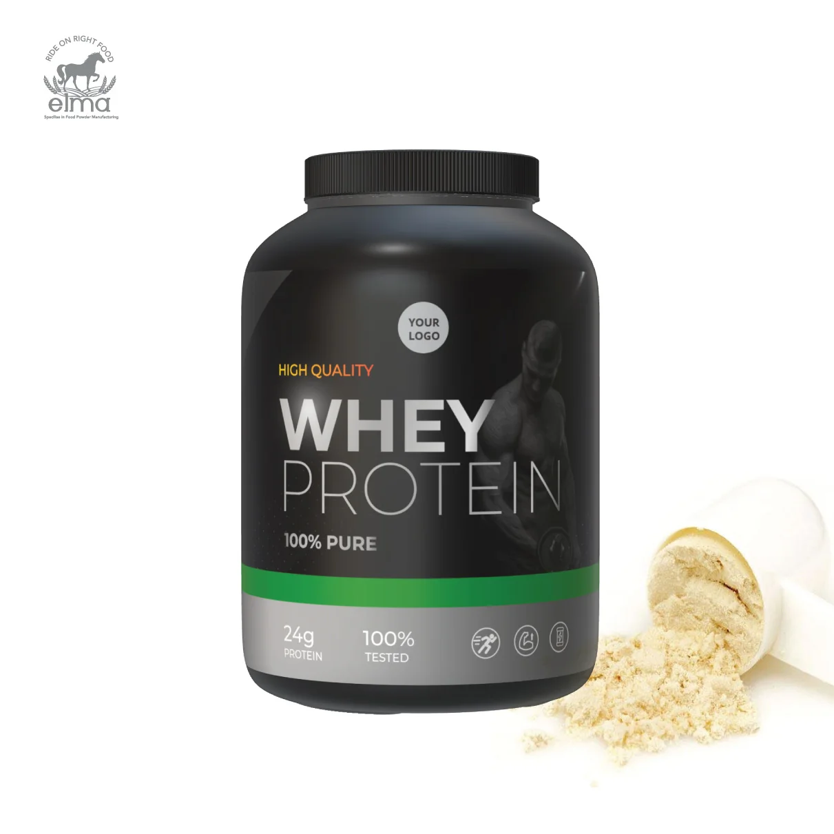 Pure Vanilla Flavor Whey Protein Powder Supplement Factory Priced Bottle Natural Plant Extract Daily Fitness Muscle Gain Sports