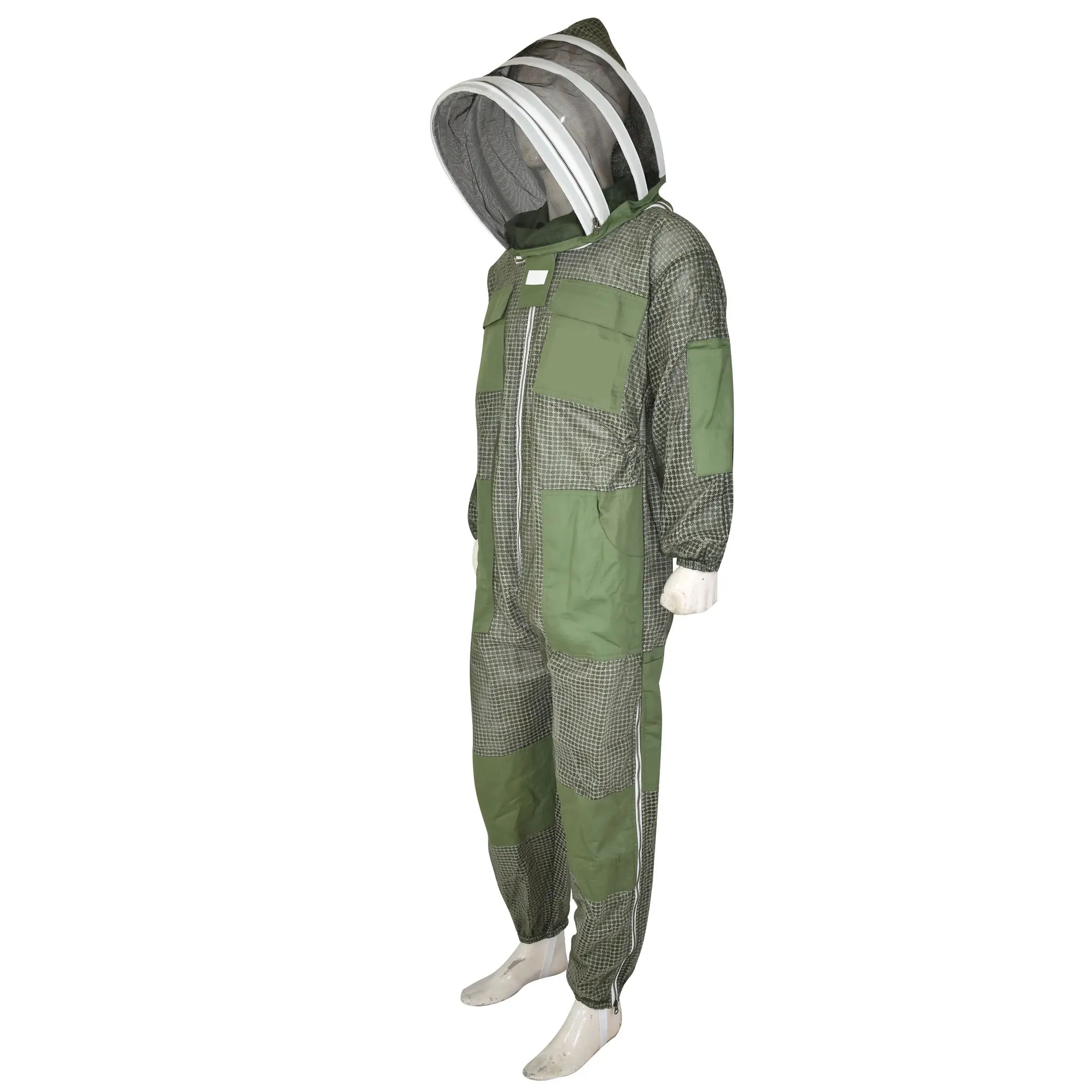 Olive Green beekeeping suit Ventilated with Fencing Veil