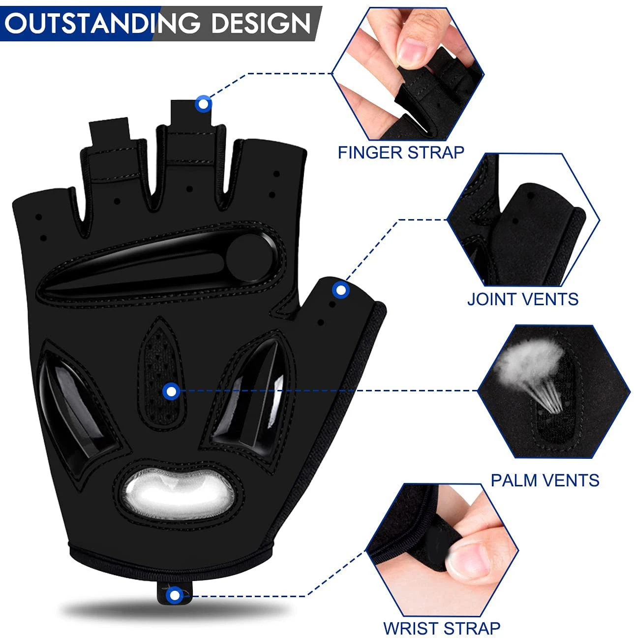 Hot Selling Anti Slip Fitness Gloves Half Finger Breathable Sports Bicycle Glove for Gym Hiking and cycling