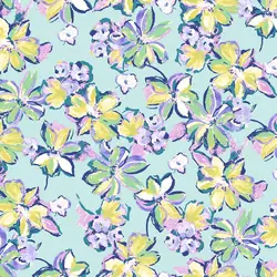 Pearl Pink Large Flowers Printed Poly Moroccan Fabric for Wholesale - Style P-2774-754