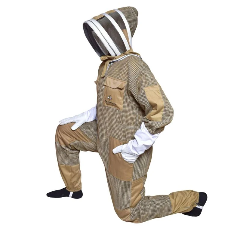 Ultra-Ventilated Brown Beekeeping Bee Suit Protection Professional Beekeeping Ventilated Suit Bee Suit Three Layers
