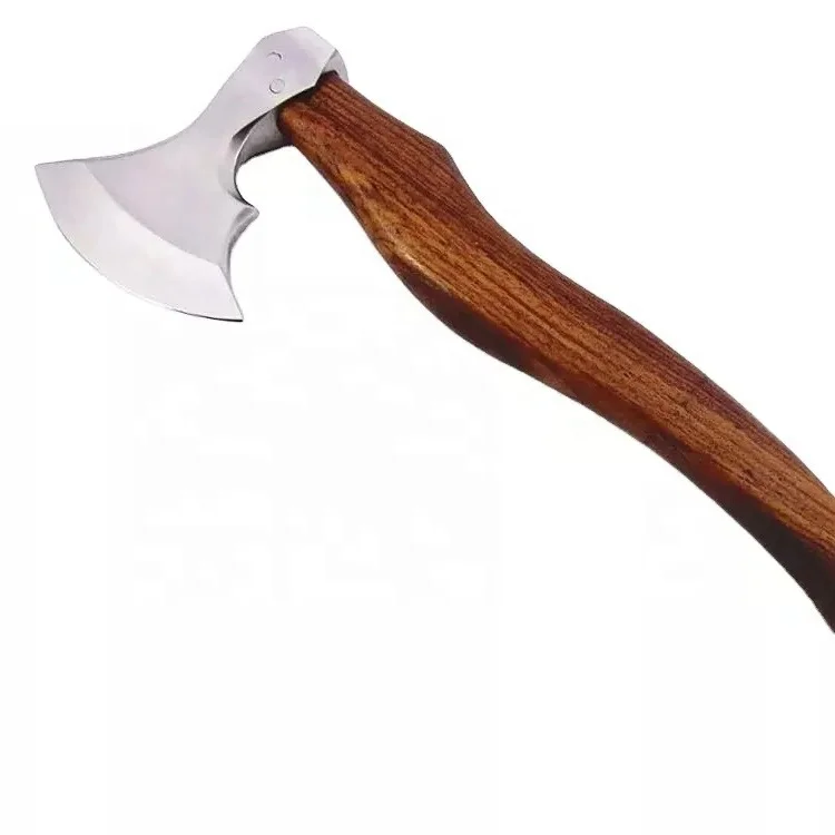 Handmade Double Head D2 Steel Axe with Ash Wood and Leather Wrapped Handle Includes Leather Sheath