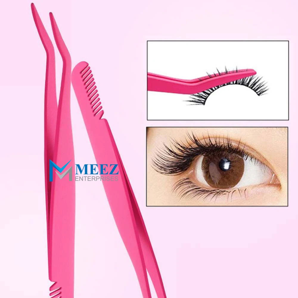 Eyelash Nipper Comb Eyebrow Clip Eyebrow Forceps Eyelash Tweezers Stainless Steel Beauty Tool