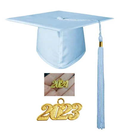Unisex Adult Matte Graduation Hat with Tassel Stole Honor Cord and 2023 Charms for High School Bachelor Master Adults