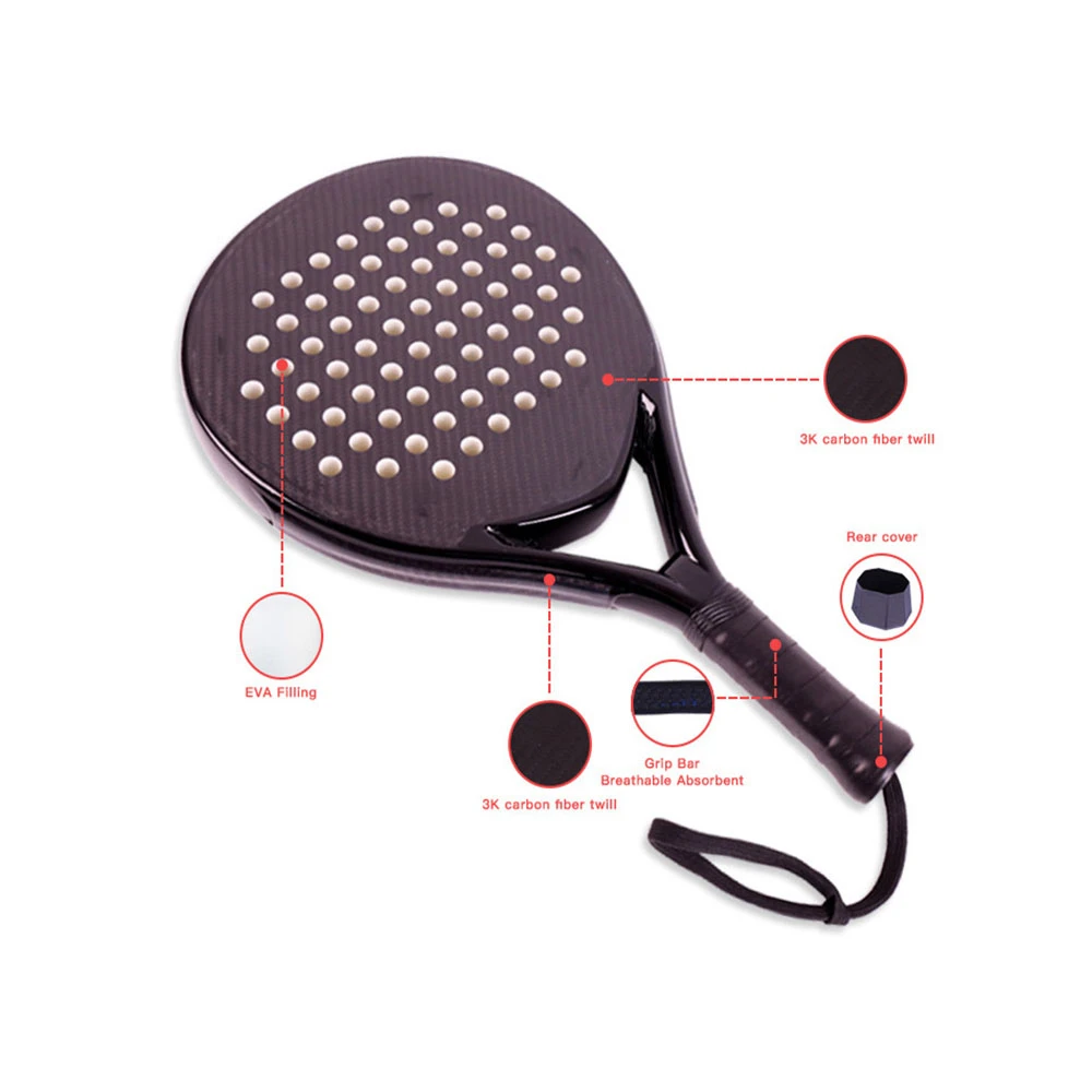 2024 wholesale Customize Professional Design High Quality Padel Rackets OEM 3K Carbon Fiber Beach Tennis
