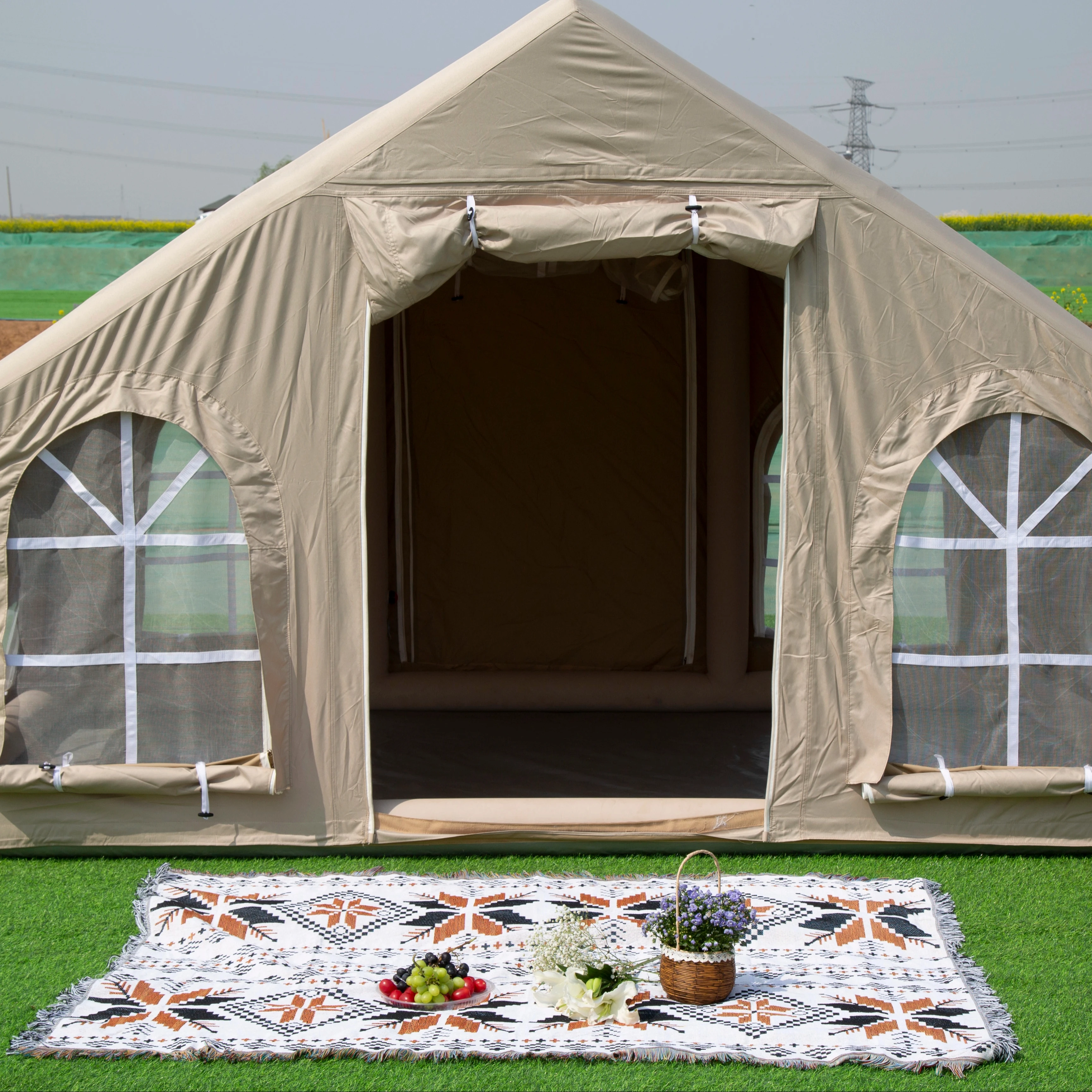 Hot Sale Outdoor Camping Star Tent Air Dome Tent Glamping Inflatable Camping Travel Tent With Pump