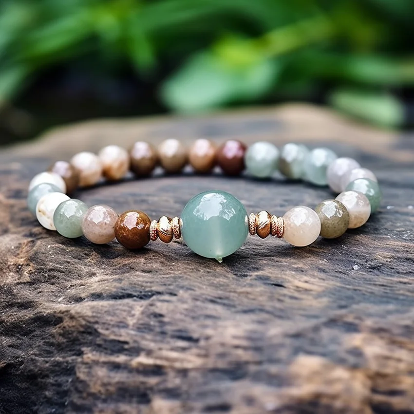 Personalized fashion brand promote bracelet custom nature stone beads