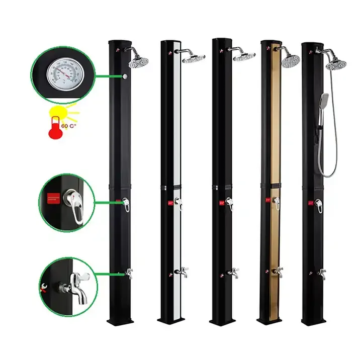 Energy Saving New Arrival 35L Golden Brushed Nickel Portable Outdoor Shower for Pools