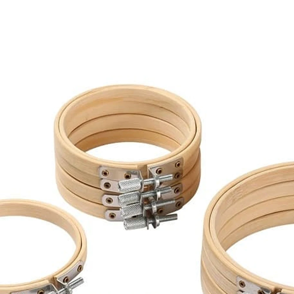 Wooden Embroidery Frame Adjustable Frame Circle Cross Stitch Hoops Wood Colour Ring Embroidery Hoop Frame