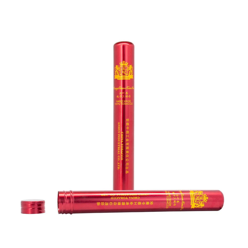 aluminium metal cigar accessories single cigar tube with lid