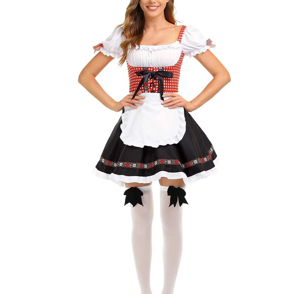 Оптовая продажа женские платья большого размера Dirndl с индивидуальным принтом костюмы для женщин из Баварского Октоберфеста новейший дизайн