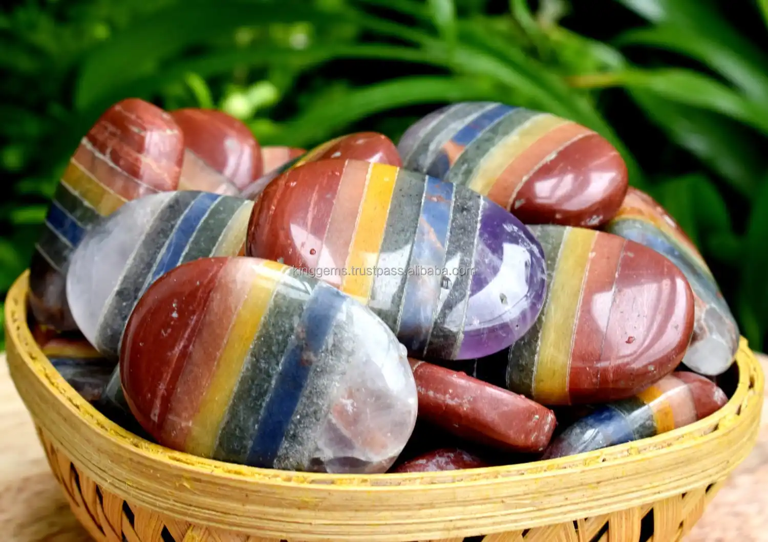 SEVEN CHAKRA CRYSTAL STONE WORRY STONES / PREMIUM QUALITY CHAKRA WORRY STONES / HEALING THUMB STONE WORRY STONES