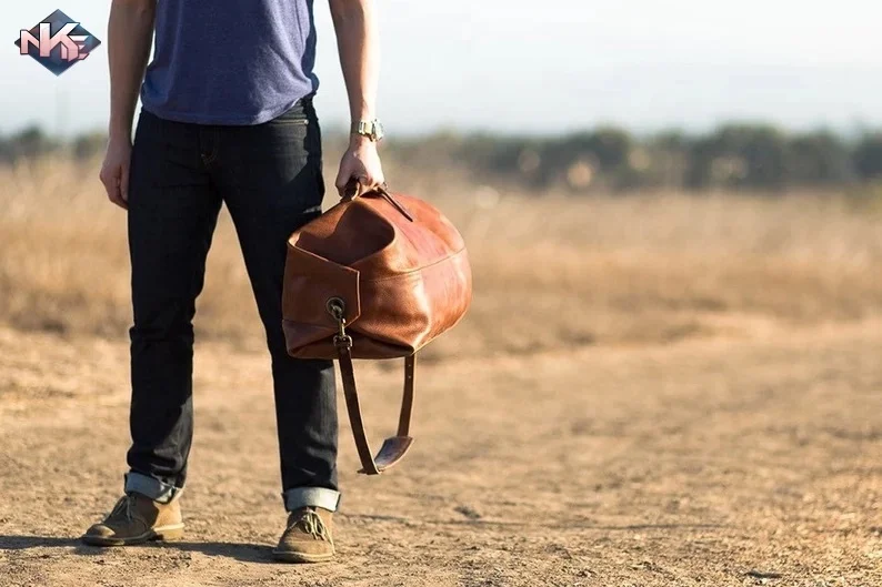 Handmade Custom Leather Duffle bags for Men and wholesale Leather Travel Overnight Weekend Sports Gym Duffel Carry On bag