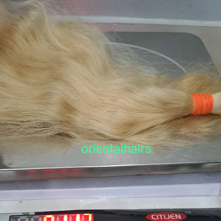 Russian / Slavic Hair Bulk From Indian Factory Single Donor Unprocessed Virgin Hair Extensions Dark Brown to Blonde Color
