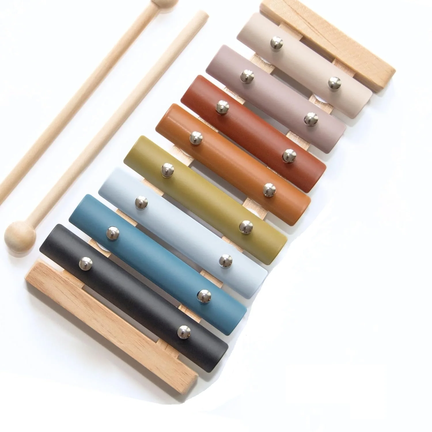 Customized Good Quality Rainbow Wooden Xylophone Montessori Musical Instrument Toy for Baby