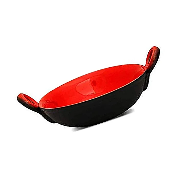 Deep Fry Kadai Induction Friendly Healthy Ceramic Coated Cookware Kadai With Lid For Sale For At Lowest Price