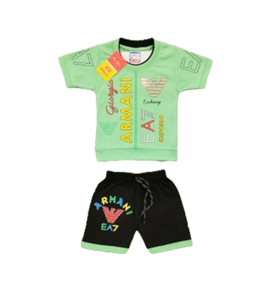 Hot Selling Summer 2pcs Kids Outfits Short Sleeve T-shirt and Shorts Plaid Casual Children Boy Clothes Set