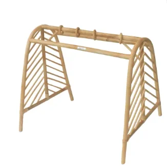 Eco Friendly Rattan Baby Activity Gym  Hanging Toys Wooden Baby Gym Play Mat Toddlers Infants Bedroom Room Daycare Baby Play Gym