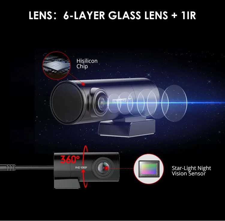 1080P Car DVR Black Box 4K GPS Wifi Front And Rear Dual Lens Dash Cam Board Cameras For Cars