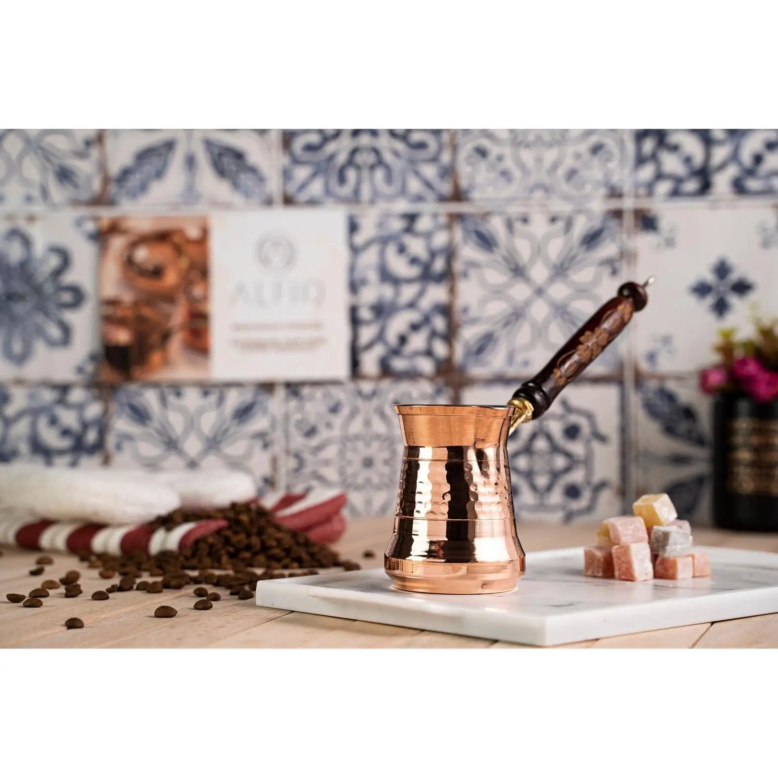 Handmade Copper Single Person Long Handle Coffee Maker 300 ml | Handcrafted Turkish Manual Coffee Maker Pot