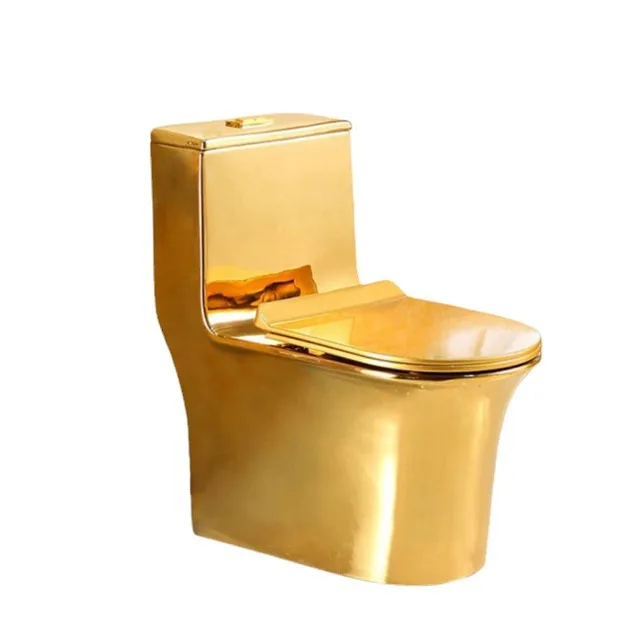 Longstar Gold Sliver Middle East Noble One Piece Toilet 3L/6L Strap Ceramic Super Dual  Luxury Wholesale Toilet
