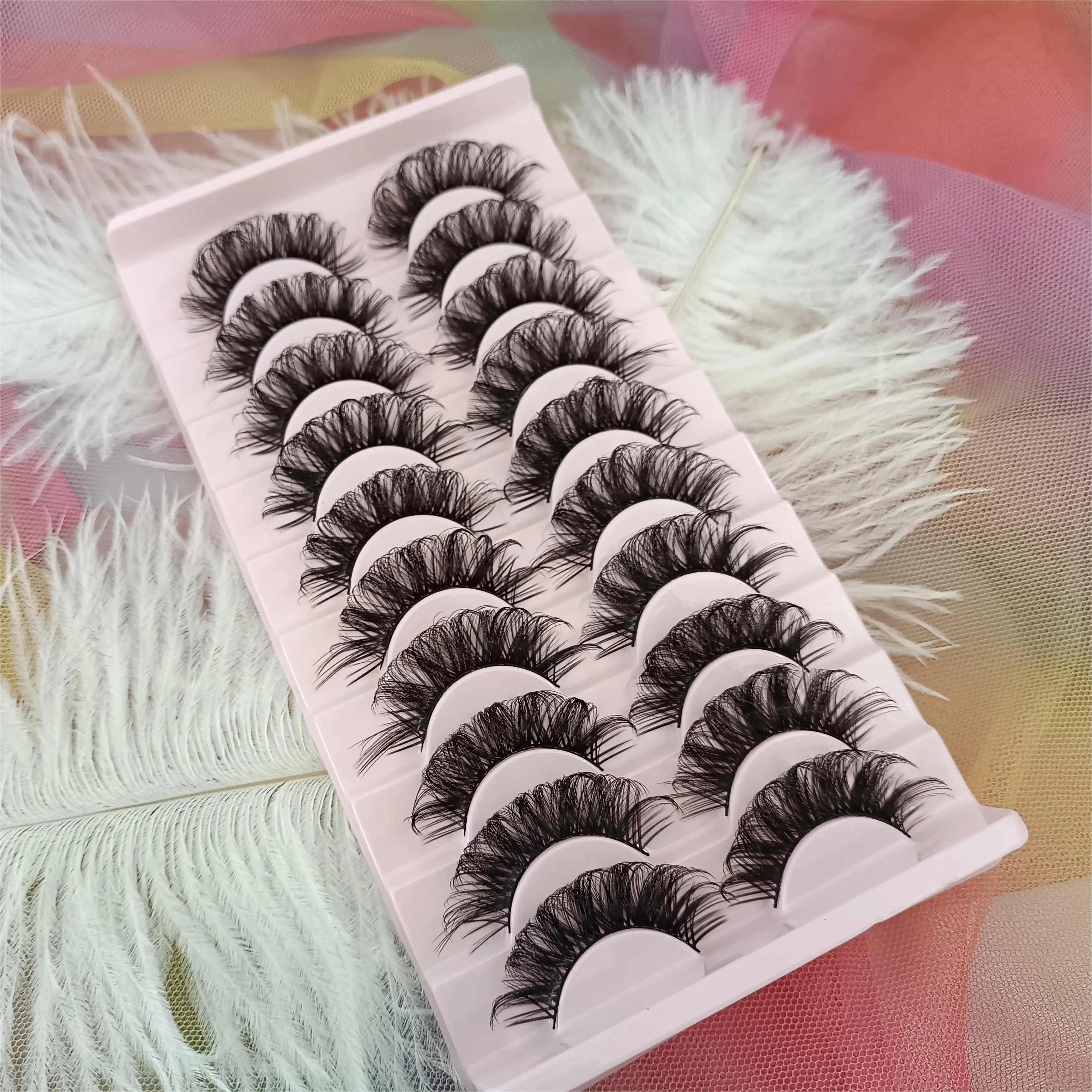 Eyelash Vendor Wholesale Russian Full Strip Lashes Customized Packing 3D Faux Mink Eyelash