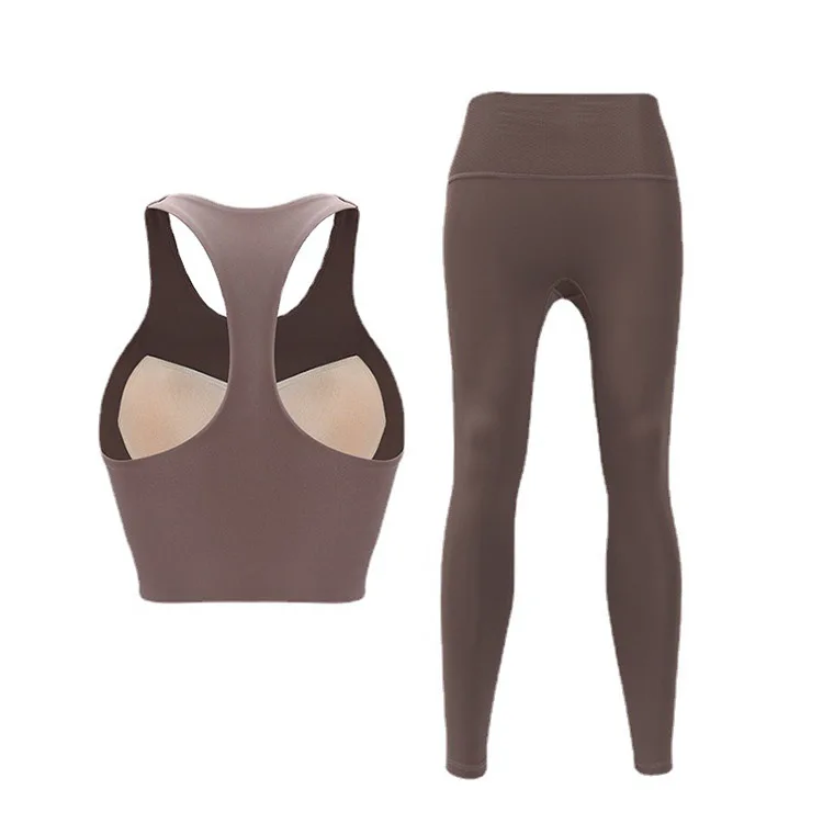 High Quality Women Workout Clothing 2 PCS Fitness Suit Breathable  Gym Wear Ladies Sports Bra Seamless Activewear Yoga Sets