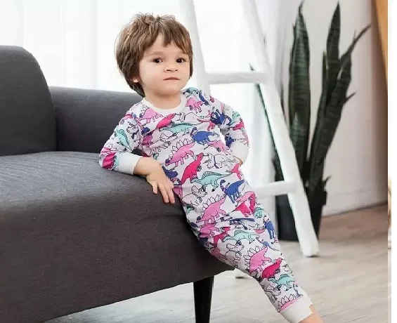 spring long sleeve Cartoon print baby clothes home wear pajamas Kids Clothing Sets boys Wholesale/ODM/OEM