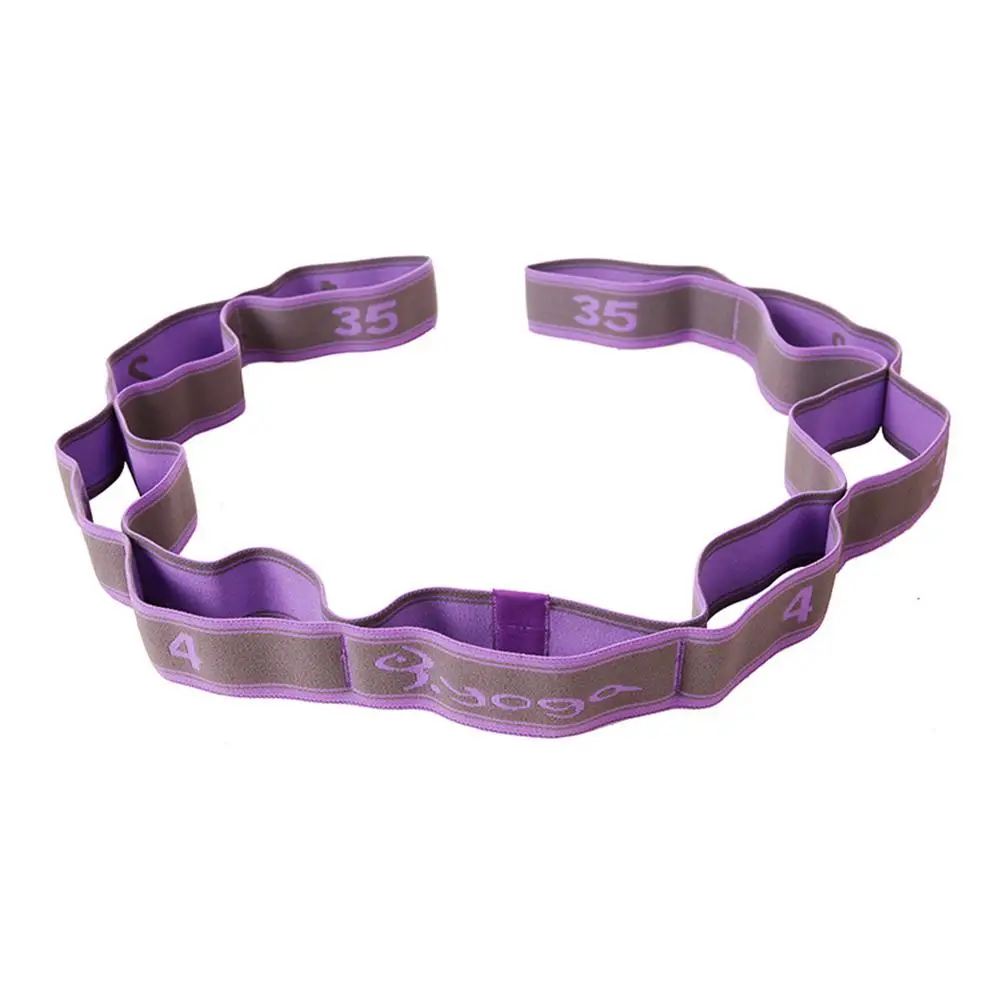 Long Stretching Strap Band with 8 Loops Elastic Stretcher for Yoga Running Pilates Physical Therapy