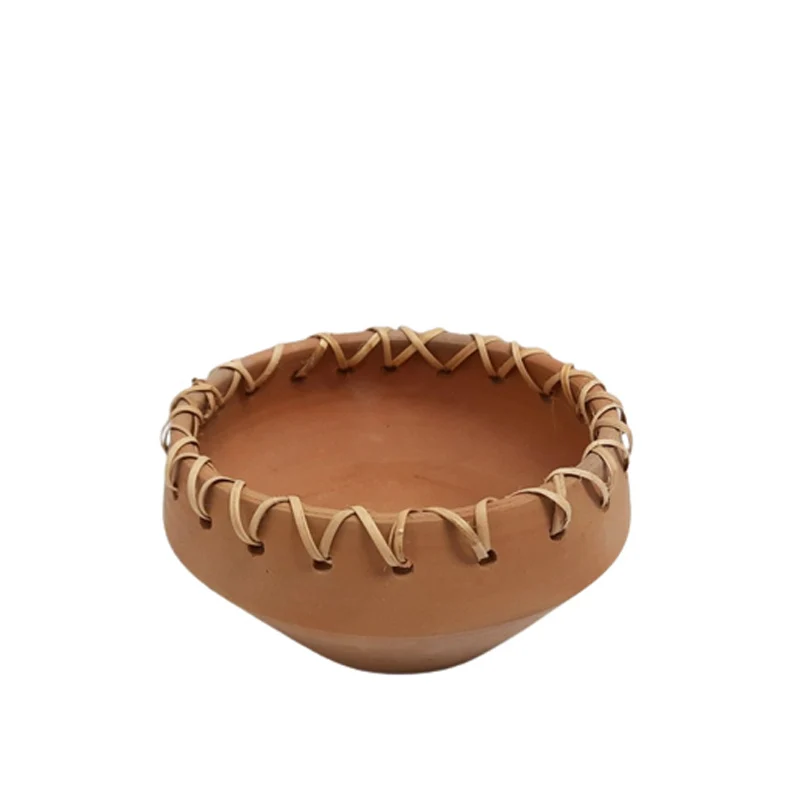 Home Decorative Clay Made Round Flower Vase Natural Color Book Flower Vase For Garden & Tabletop Decoration Customized