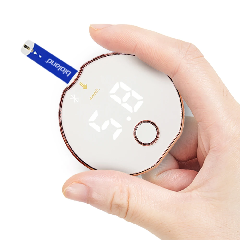 Travel Size High Portable blood testing glucose monitor kit glucometro with LED backlit and bluetooth