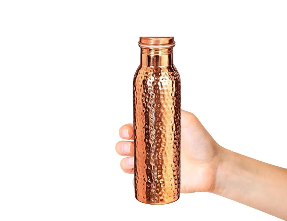 Bulk Quantity Best Wholesale Price Copper Hammered Water Bottle 1000ml In Pure Copper Material water bottles