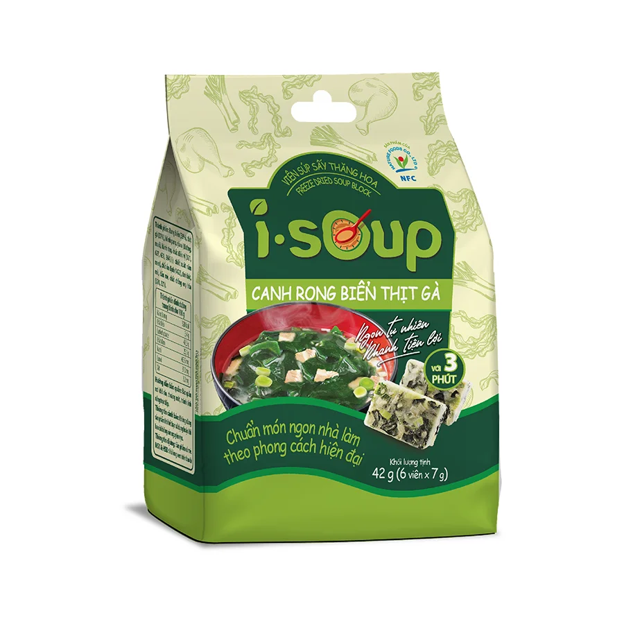 Chicken Seaweed Soup FD- ISOUP Fresh Taste Delicious Fast Convenient Nutritious Instant Freeze Dried Soup Block