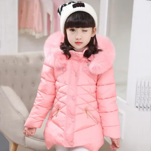 Girls winter coat Jacket,Toddler Kids winter Jackets Snowsuit Hooded Windbreaker with Soft Fur Hoodies for Girl