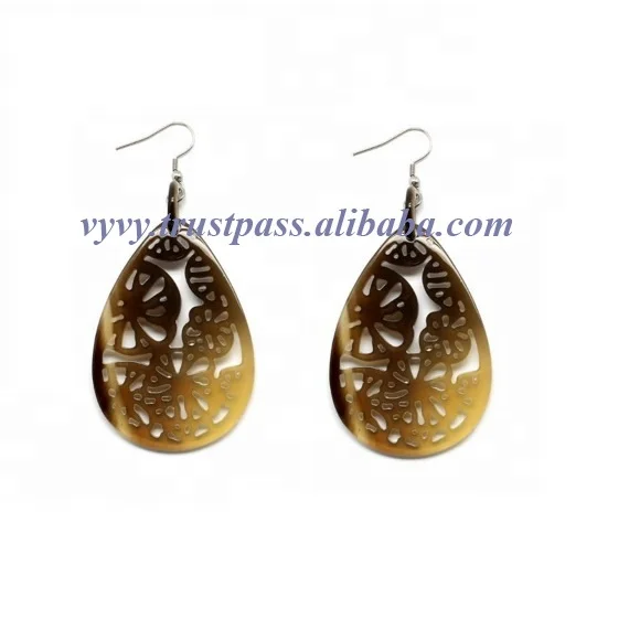 Vietnam Natural Fashion Water Buffalo Horn Earrings Jewelry VE266