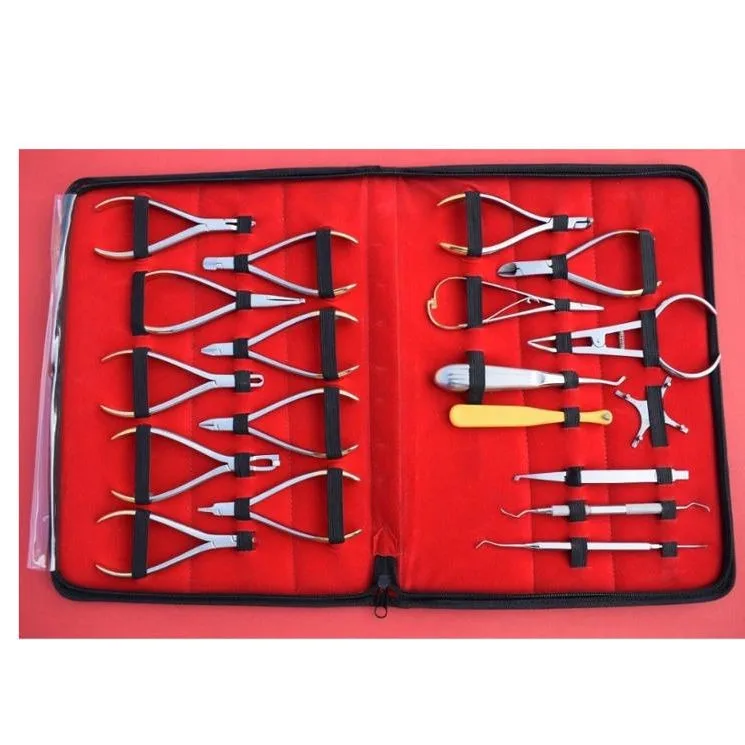 High Quality Basic Orthodontics Dental Instruments Set 19 Pieces Composite Kit Premium Quality Stainless Steel