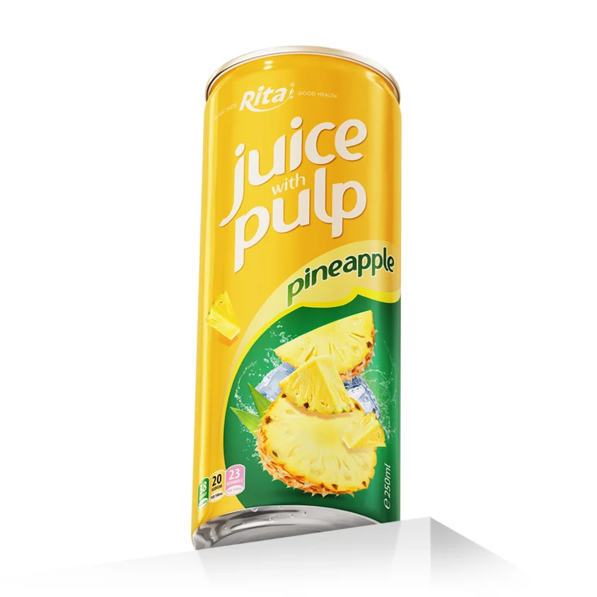 Manufacturer in Vietnam 250ml Can Juice with Pulp with Grape Flavor