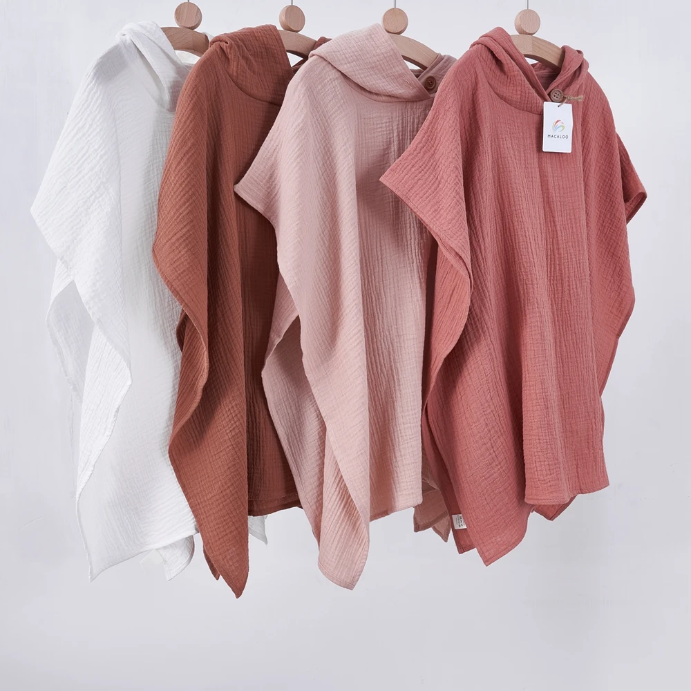 Поддержка малого бизнеса на заказ хорошо сделано чистый мягкий хлопок фон из муслиновой ткани для детей, пляжное полотенце, детское пончо с капюшоном