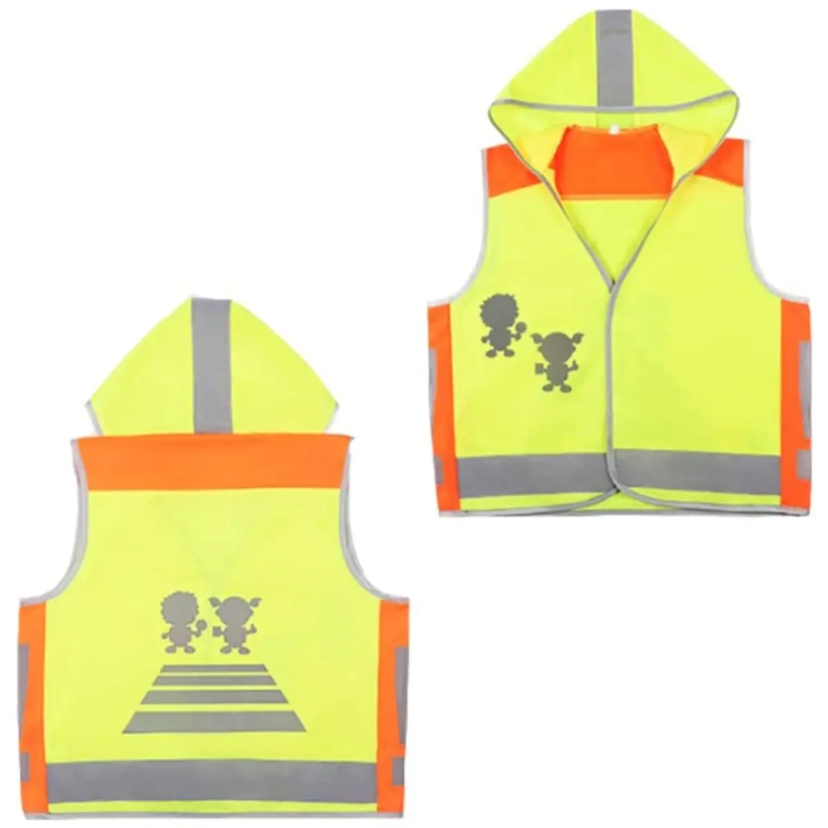 Детский светоотражающий жилет Hi Vis Viz с шапкой и мультяшным рисунком