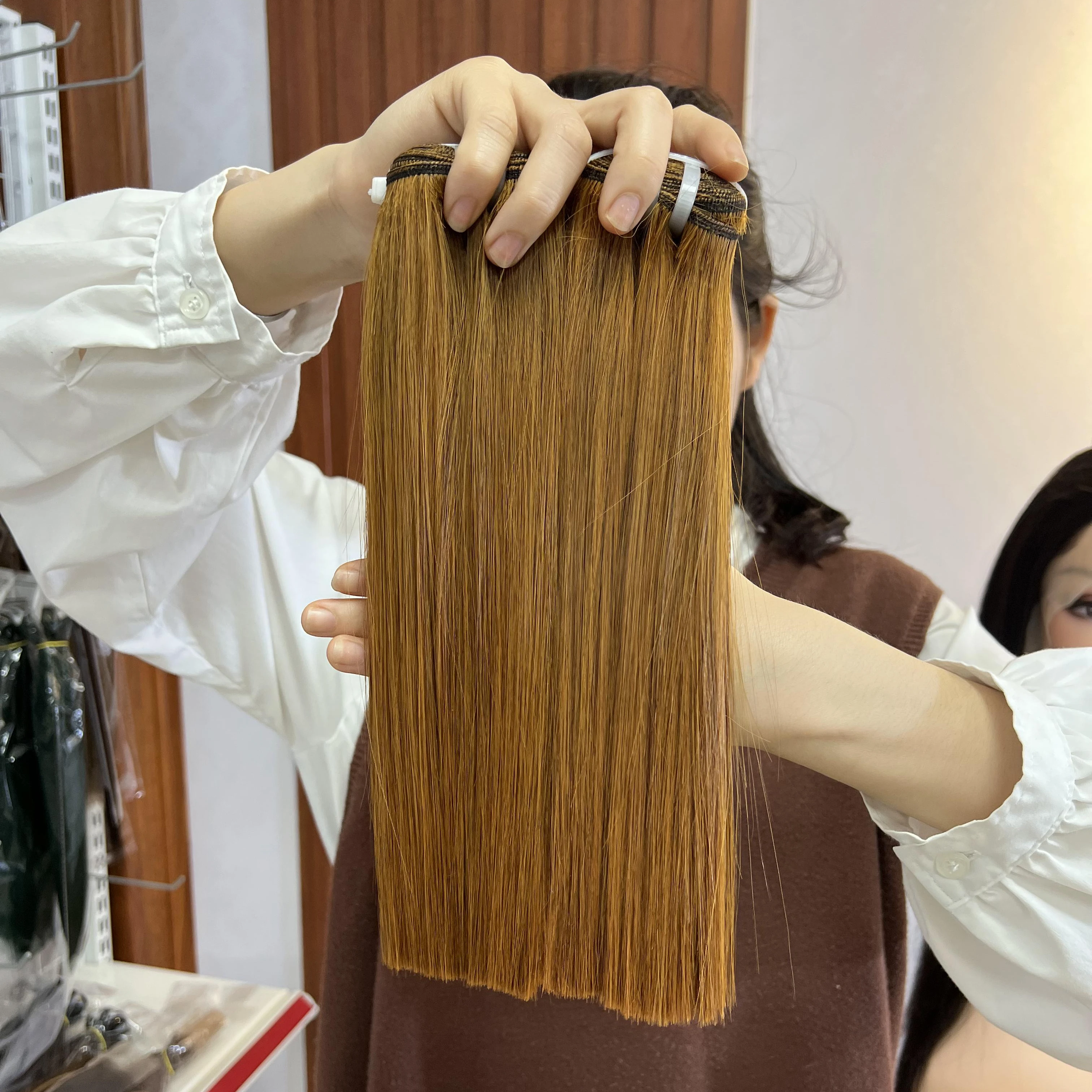 Whosale price bone straight hair bundles, double drawn, high quality raw Vietnamese hair 100% human hair extensions