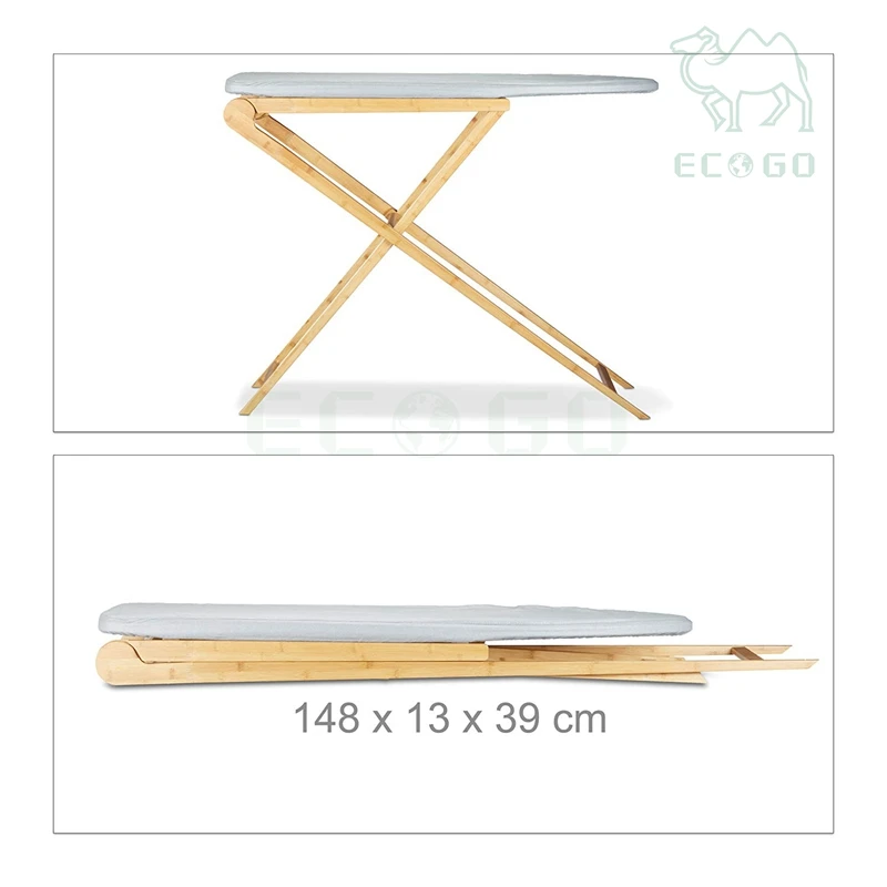 Delicate Wooden Bamboo Ironing Board Wholesale Flat Ironing Table With Cotton Cover Professional Design Ironing Board Shelf
