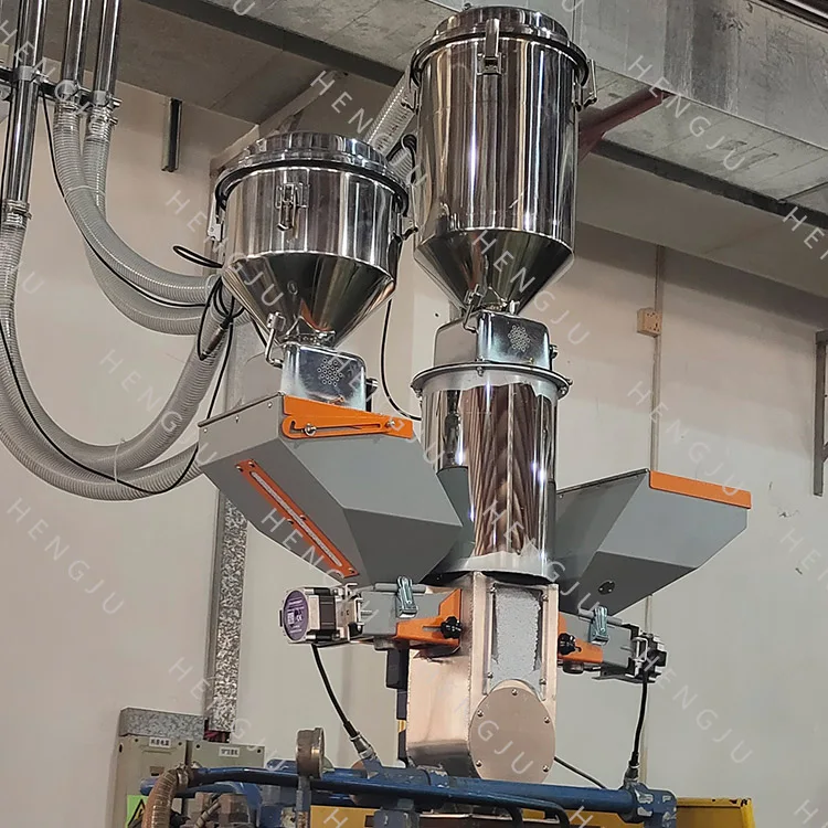 cast stretch film double screw volumetric doser machine extrusion plastic granules color mixer