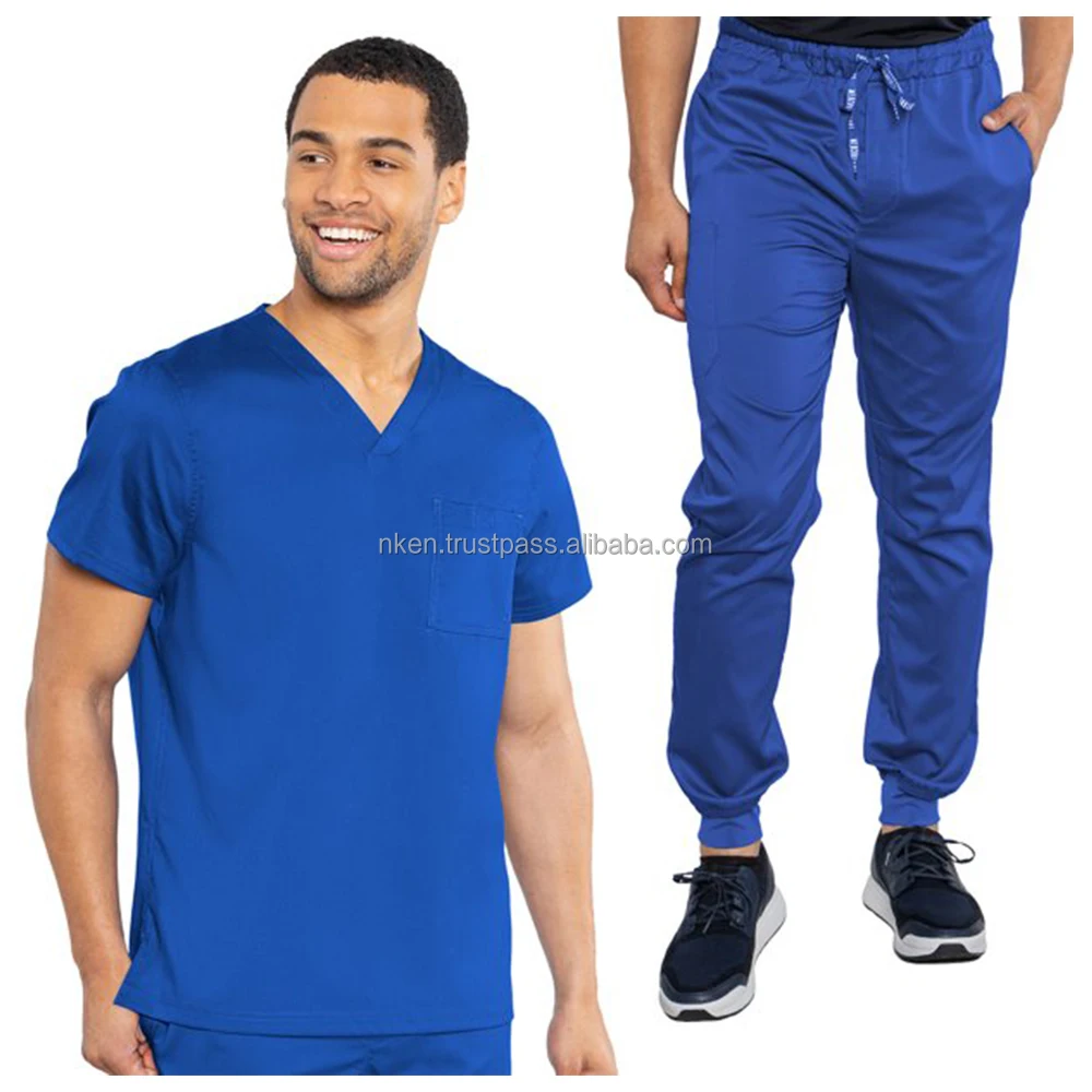 Men professional USA style polyester spandex hospital male staff uniform 2023 medical scrubs nurse uniform sets