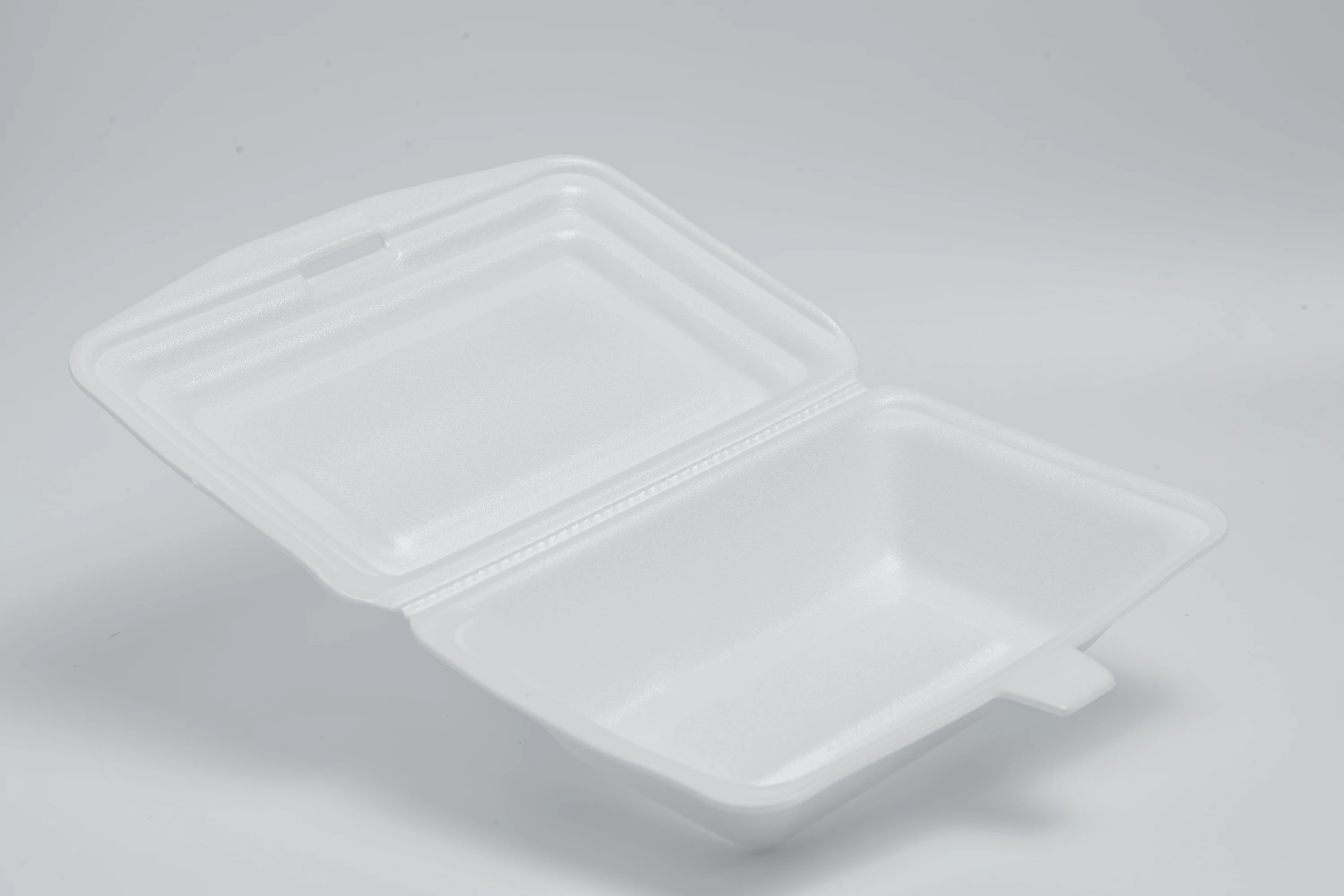 Three compartments PS foam food container with lid lunch box/fast food/hamburger Disposable new product ideas 2024 trends