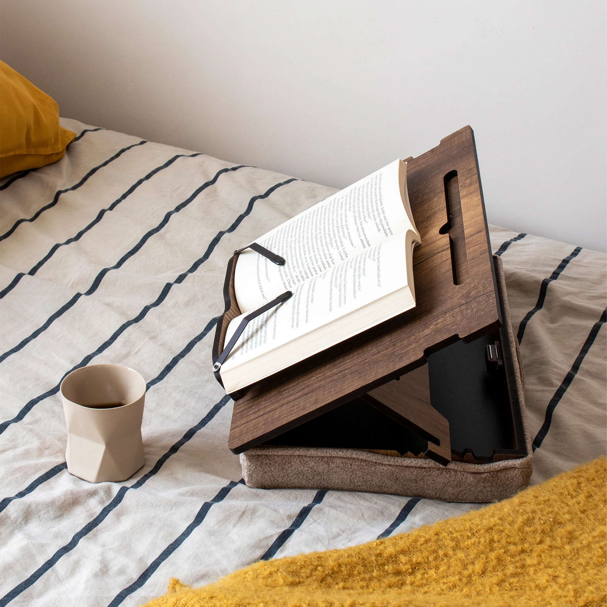 Folding Lap Portable Laptop Desk Breakfast Bed Table Serving Tray with Extra Storage Space for Books Files Docs School