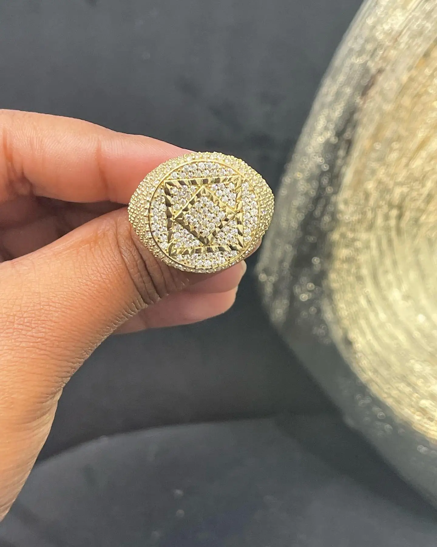 Hip Hop Jewelry 925 Sterling Silver 14K 18K Gold Plated VVS Moissanite Diamond Iced Out Men Championship Rings