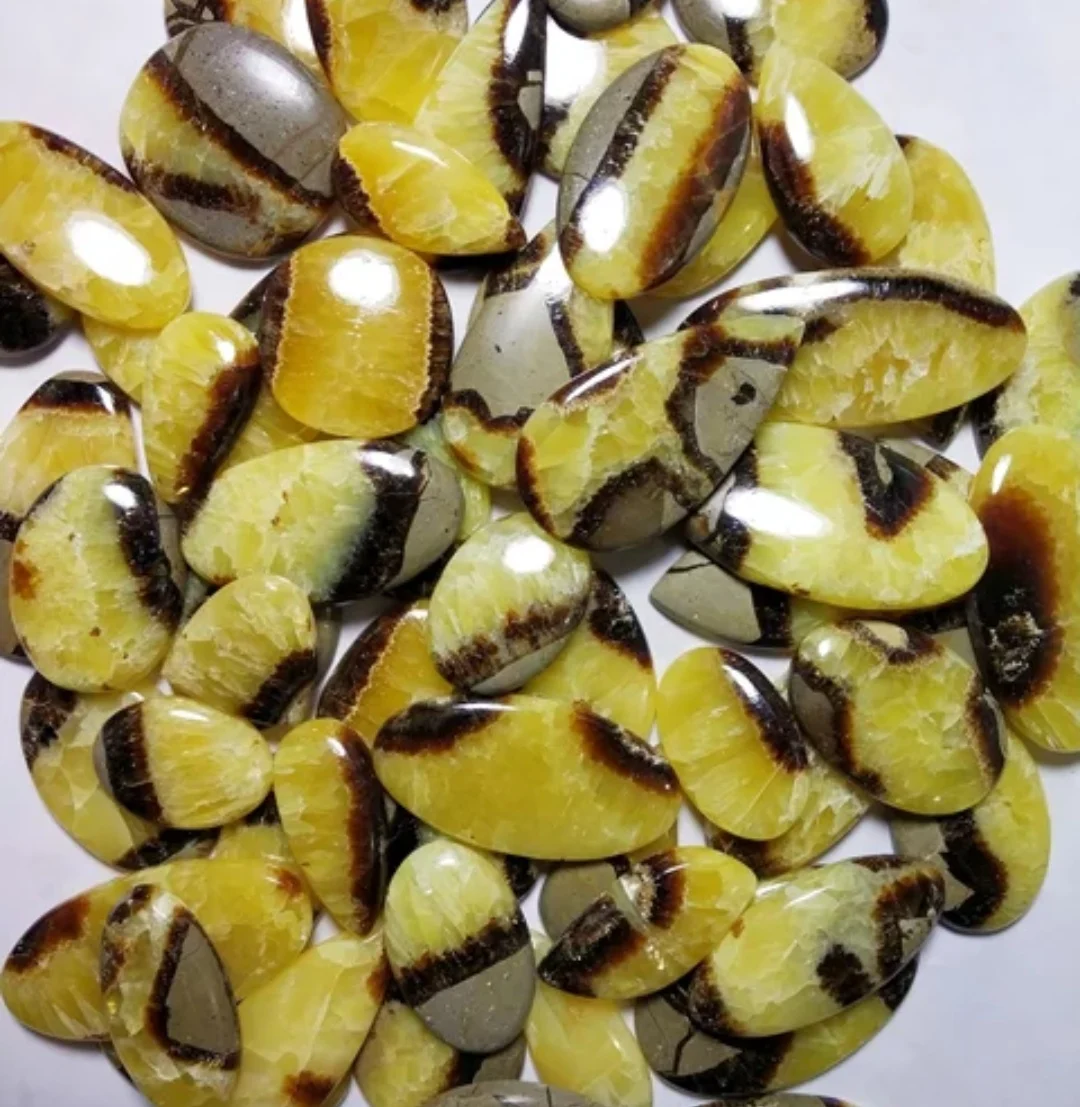 High Quality Handmade High Grade Septarian Loose Gemstone Yellow Quartz Wholesale Price for Jewelry Making